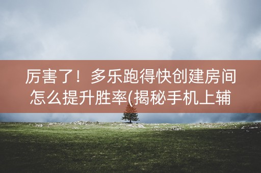 厉害了！多乐跑得快创建房间怎么提升胜率(揭秘手机上辅牌器)