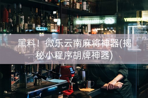 黑料！微乐云南麻将神器(揭秘小程序胡牌神器)