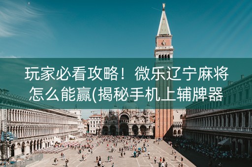 玩家必看攻略！微乐辽宁麻将怎么能赢(揭秘手机上辅牌器)