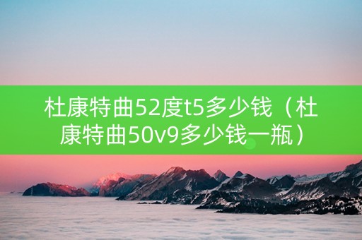 杜康特曲52度t5多少钱（杜康特曲50v9多少钱一瓶）