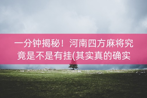 一分钟揭秘！河南四方麻将究竟是不是有挂(其实真的确实有挂)