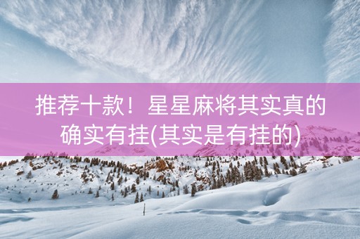 推荐十款！星星麻将其实真的确实有挂(其实是有挂的)