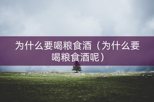 为什么要喝粮食酒（为什么要喝粮食酒呢）