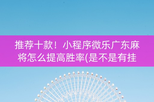 推荐十款！小程序微乐广东麻将怎么提高胜率(是不是有挂)