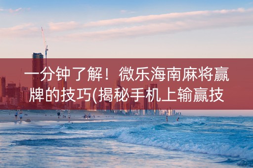 一分钟了解！微乐海南麻将赢牌的技巧(揭秘手机上输赢技巧)