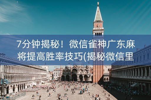 7分钟揭秘！微信雀神广东麻将提高胜率技巧(揭秘微信里自建房怎么赢)