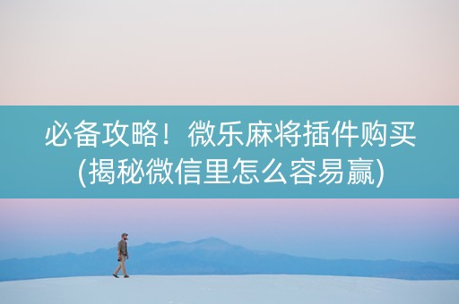 必备攻略！微乐麻将插件购买(揭秘微信里怎么容易赢)