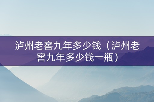 泸州老窖九年多少钱（泸州老窖九年多少钱一瓶）