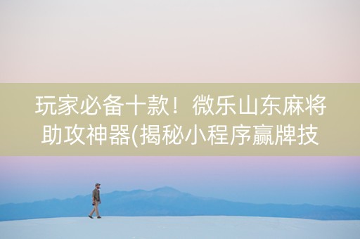 玩家必备十款！微乐山东麻将助攻神器(揭秘小程序赢牌技巧)