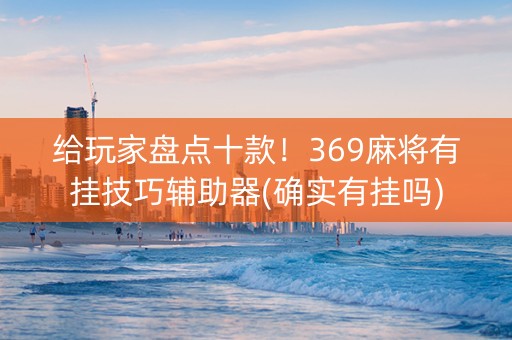 给玩家盘点十款！369麻将有挂技巧辅助器(确实有挂吗)