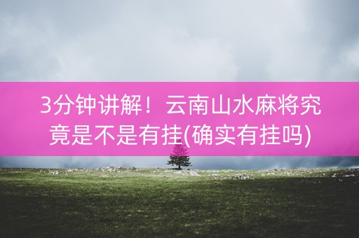 3分钟讲解！云南山水麻将究竟是不是有挂(确实有挂吗)