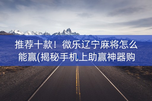 推荐十款！微乐辽宁麻将怎么能赢(揭秘手机上助赢神器购买)