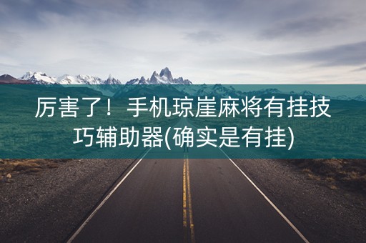 厉害了！手机琼崖麻将有挂技巧辅助器(确实是有挂)