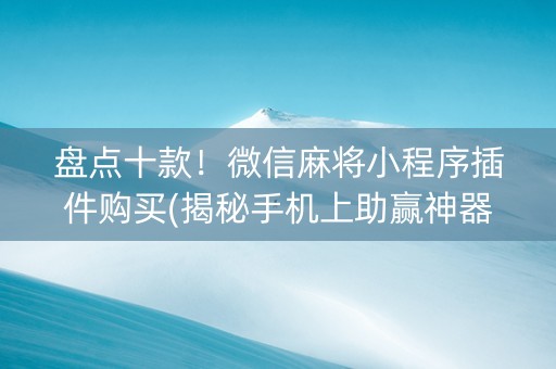 盘点十款！微信麻将小程序插件购买(揭秘手机上助赢神器购买)