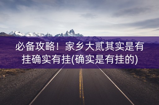 必备攻略！家乡大贰其实是有挂确实有挂(确实是有挂的)