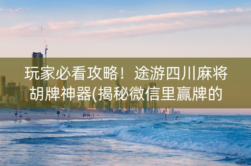 玩家必看攻略！途游四川麻将胡牌神器(揭秘微信里赢牌的技巧)