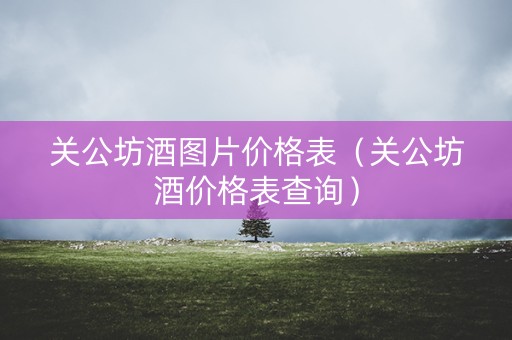 关公坊酒图片价格表（关公坊酒价格表查询）