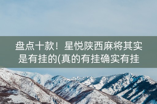 盘点十款！星悦陕西麻将其实是有挂的(真的有挂确实有挂)