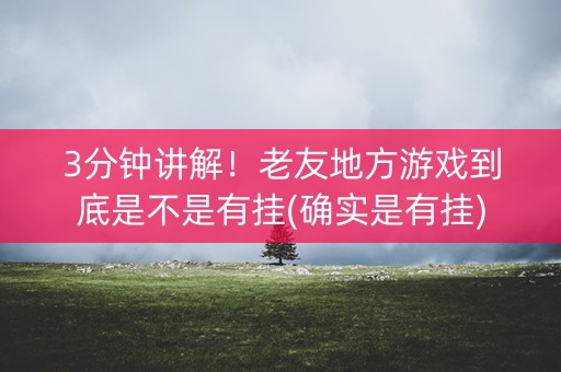3分钟讲解！老友地方游戏到底是不是有挂(确实是有挂)