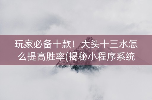 玩家必备十款！大头十三水怎么提高胜率(揭秘小程序系统发好牌)