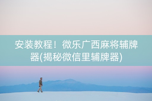 安装教程！微乐广西麻将辅牌器(揭秘微信里辅牌器)