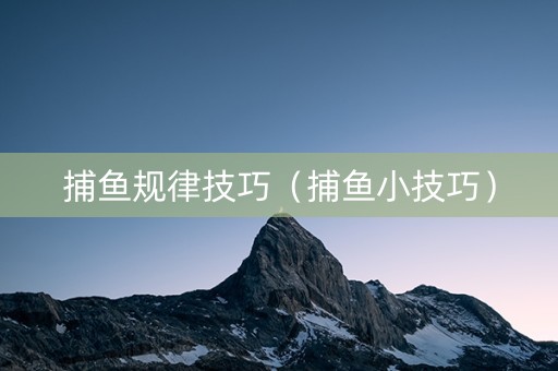 捕鱼规律技巧（捕鱼小技巧）