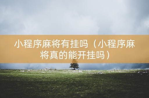 小程序麻将有挂吗（小程序麻将真的能开挂吗）