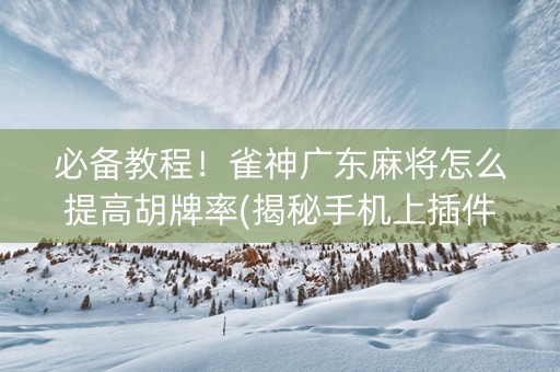 必备教程！雀神广东麻将怎么提高胡牌率(揭秘手机上插件免费)