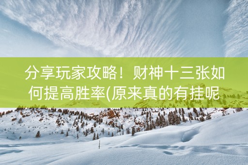 分享玩家攻略！财神十三张如何提高胜率(原来真的有挂呢)