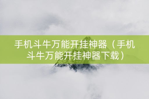 手机斗牛万能开挂神器（手机斗牛万能开挂神器下载）