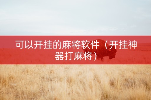 可以开挂的麻将软件（开挂神器打麻将）
