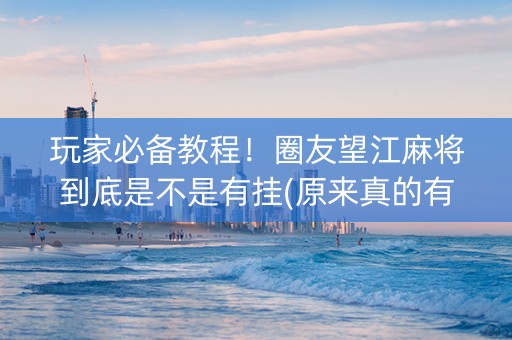 玩家必备教程！圈友望江麻将到底是不是有挂(原来真的有挂)