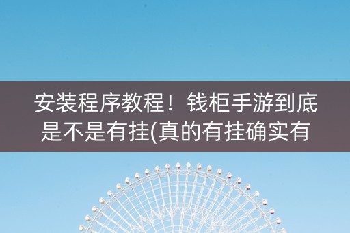 安装程序教程！钱柜手游到底是不是有挂(真的有挂确实有挂)