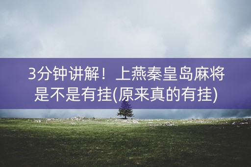 3分钟讲解！上燕秦皇岛麻将是不是有挂(原来真的有挂)