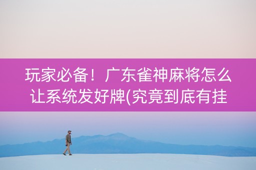 玩家必备！广东雀神麻将怎么让系统发好牌(究竟到底有挂吗)