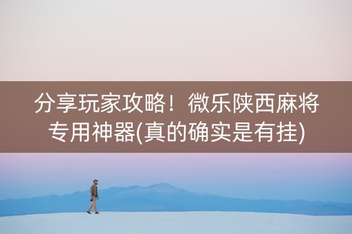 分享玩家攻略！微乐陕西麻将专用神器(真的确实是有挂)