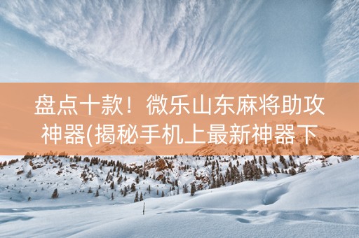 盘点十款！微乐山东麻将助攻神器(揭秘手机上最新神器下载)