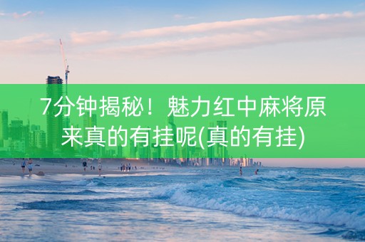 7分钟揭秘！魅力红中麻将原来真的有挂呢(真的有挂)