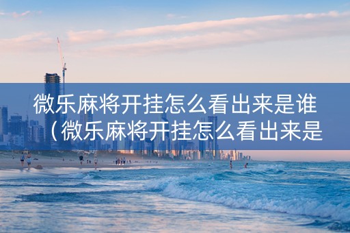 微乐麻将开挂怎么看出来是谁（微乐麻将开挂怎么看出来是谁玩的）