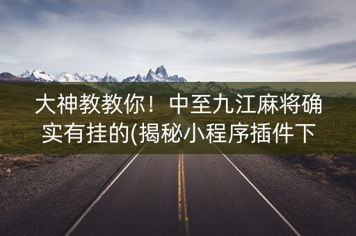 大神教教你！中至九江麻将确实有挂的(揭秘小程序插件下载)