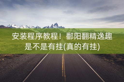 安装程序教程！鄱阳翻精逸趣是不是有挂(真的有挂)