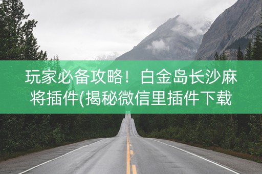 玩家必备攻略！白金岛长沙麻将插件(揭秘微信里插件下载)