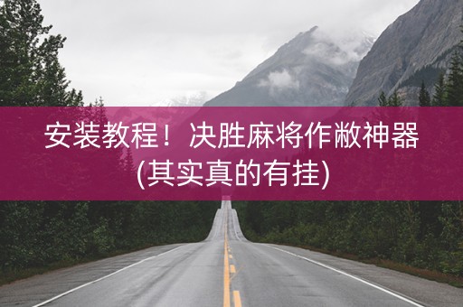 安装教程！决胜麻将作敝神器(其实真的有挂)