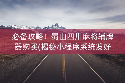 必备攻略！蜀山四川麻将辅牌器购买(揭秘小程序系统发好牌)