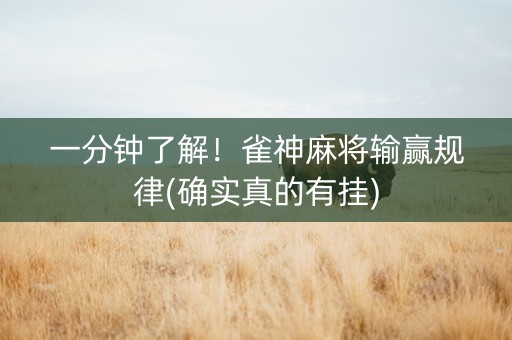 一分钟了解！雀神麻将输赢规律(确实真的有挂)