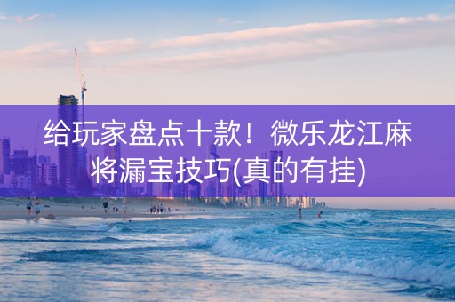 给玩家盘点十款！微乐龙江麻将漏宝技巧(真的有挂)