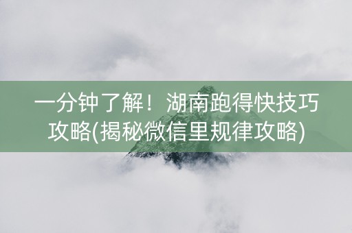 一分钟了解！湖南跑得快技巧攻略(揭秘微信里规律攻略)