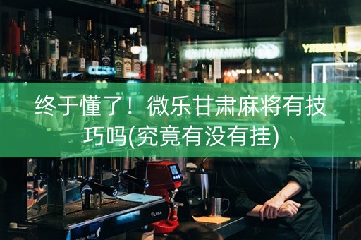 终于懂了！微乐甘肃麻将有技巧吗(究竟有没有挂)