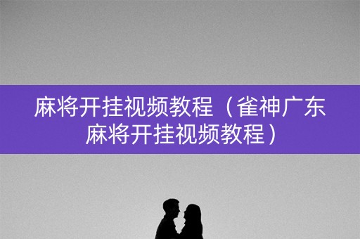 麻将开挂视频教程（雀神广东麻将开挂视频教程）