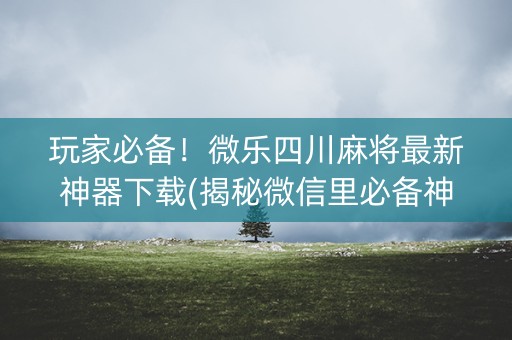 玩家必备！微乐四川麻将最新神器下载(揭秘微信里必备神器)